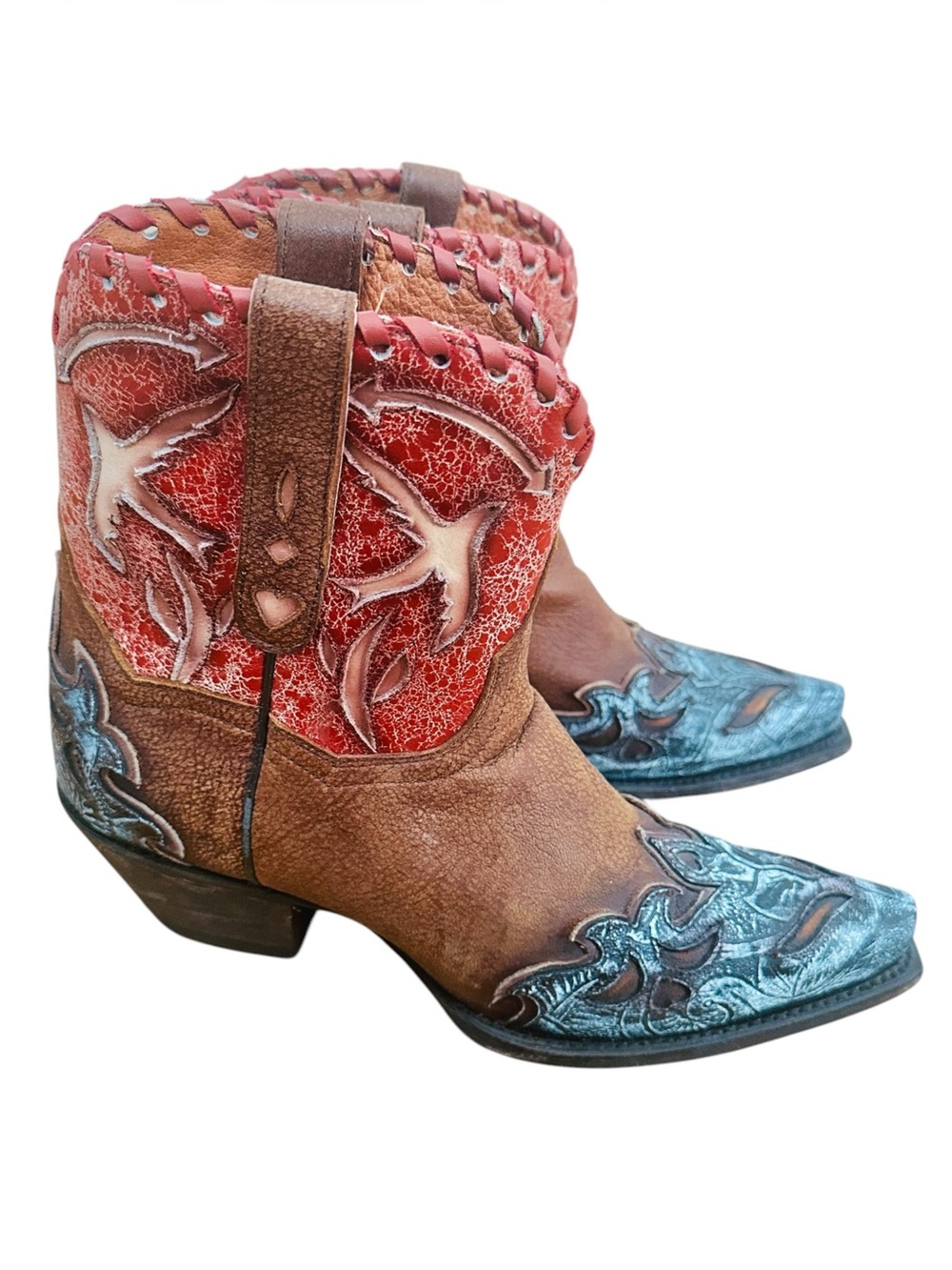Dan Post Women's Leather Love Bird Brown Cowgirl Western Ankle Boot Size 8